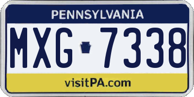 PA license plate MXG7338