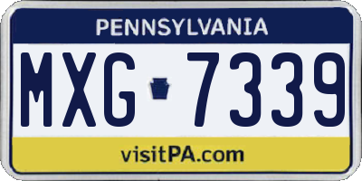PA license plate MXG7339