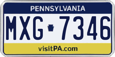 PA license plate MXG7346