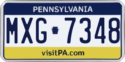 PA license plate MXG7348