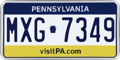 PA license plate MXG7349