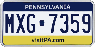 PA license plate MXG7359