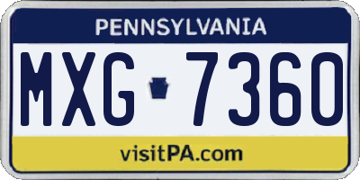 PA license plate MXG7360