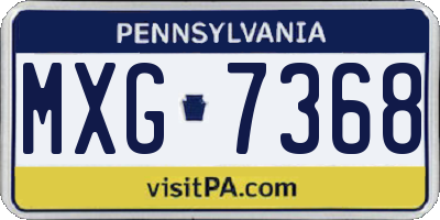 PA license plate MXG7368