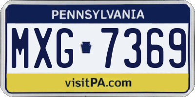 PA license plate MXG7369