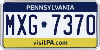PA license plate MXG7370