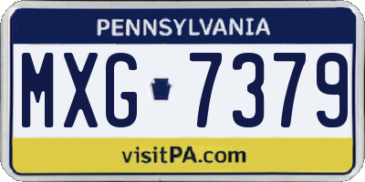 PA license plate MXG7379