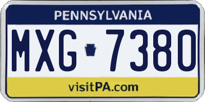 PA license plate MXG7380