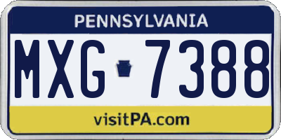 PA license plate MXG7388