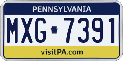 PA license plate MXG7391
