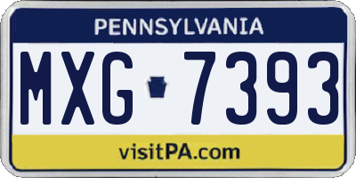 PA license plate MXG7393