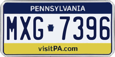 PA license plate MXG7396