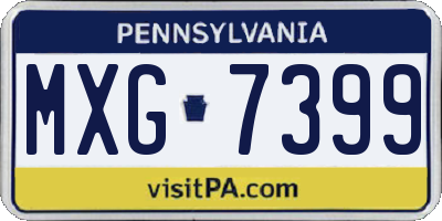 PA license plate MXG7399