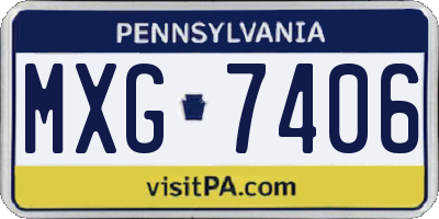 PA license plate MXG7406