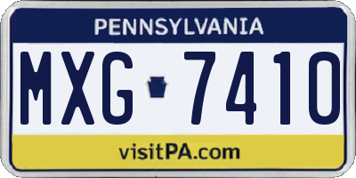 PA license plate MXG7410