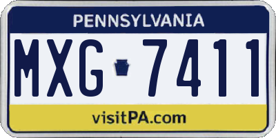 PA license plate MXG7411
