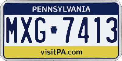 PA license plate MXG7413