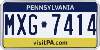 PA license plate MXG7414