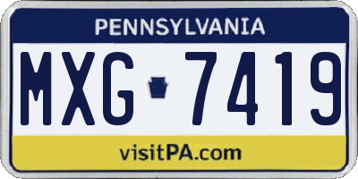 PA license plate MXG7419
