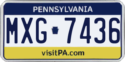 PA license plate MXG7436