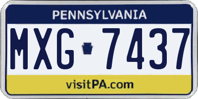 PA license plate MXG7437