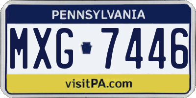 PA license plate MXG7446