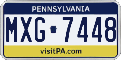 PA license plate MXG7448