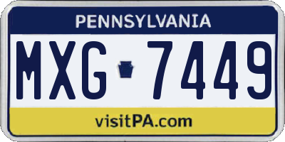 PA license plate MXG7449