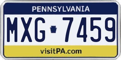 PA license plate MXG7459