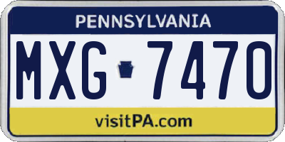 PA license plate MXG7470