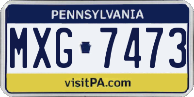 PA license plate MXG7473