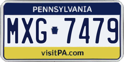 PA license plate MXG7479