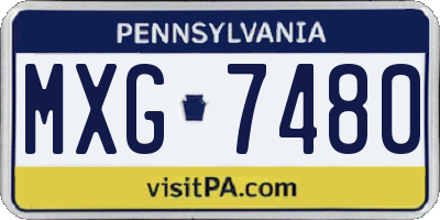PA license plate MXG7480