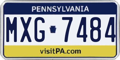 PA license plate MXG7484