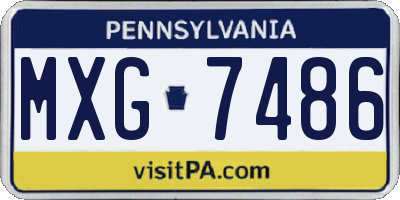 PA license plate MXG7486