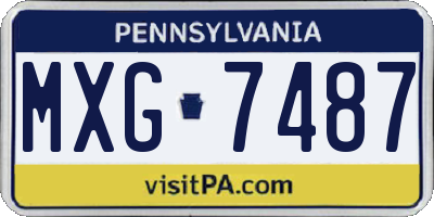 PA license plate MXG7487