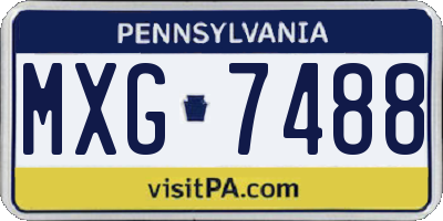 PA license plate MXG7488