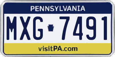PA license plate MXG7491