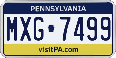 PA license plate MXG7499