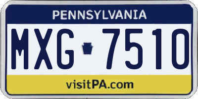 PA license plate MXG7510