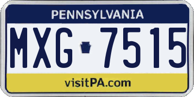 PA license plate MXG7515