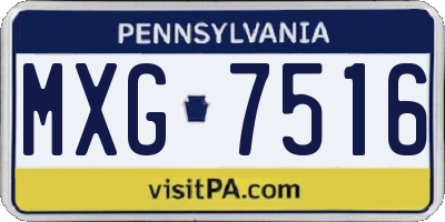 PA license plate MXG7516