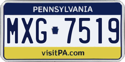 PA license plate MXG7519