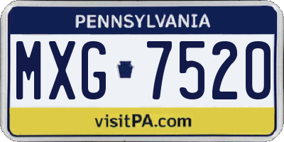 PA license plate MXG7520