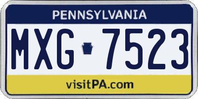 PA license plate MXG7523