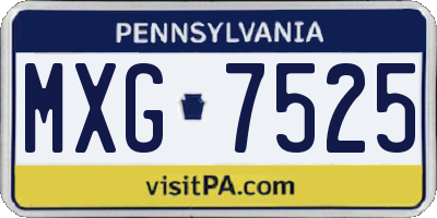 PA license plate MXG7525