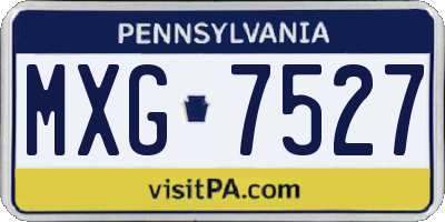 PA license plate MXG7527