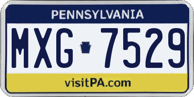PA license plate MXG7529