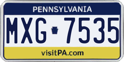 PA license plate MXG7535