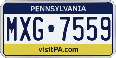 PA license plate MXG7559